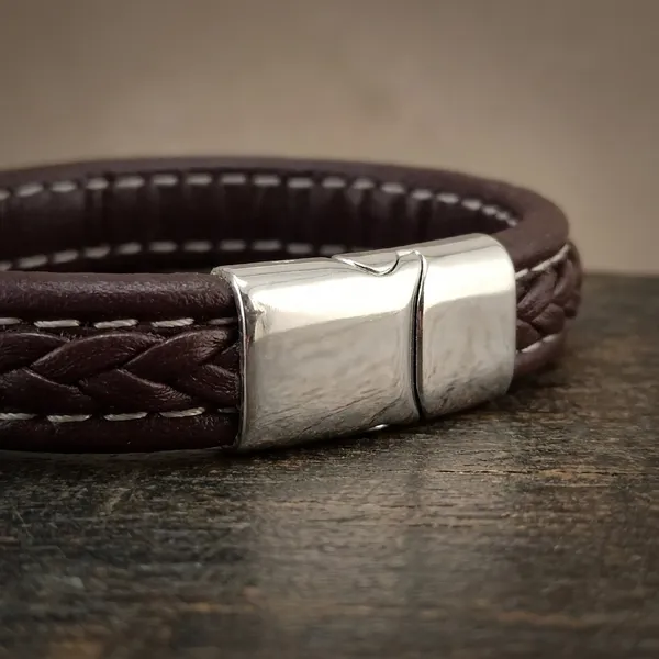 Men'S_Genuine_Leather_Braided_Bracelet_With_Stainless_Steel_Slide_Lock_Clasp