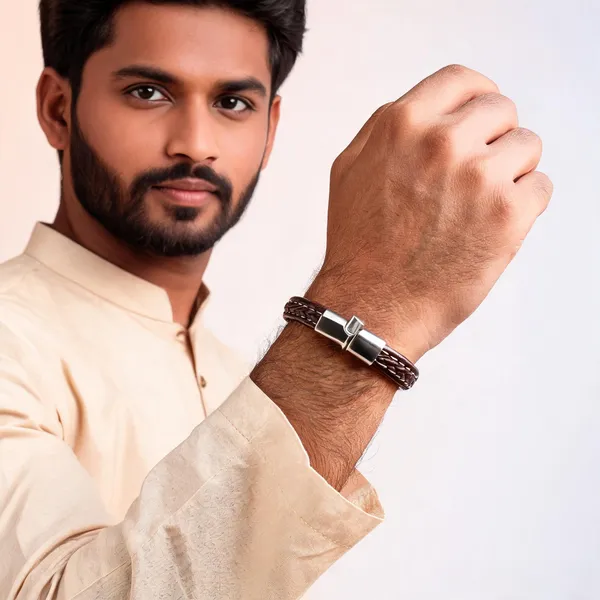Men'S_Genuine_Leather_Braided_Bracelet_With_Stainless_Steel_Slide_Lock_Clasp