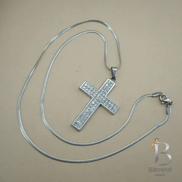 Anti_Tarnish_Stainless_Steel_Cz_Crystal_Cross_Pendant_Necklace_For_Women_Silver_Tone_Cubic_Zirconia_Stone_Set_Christian_Cross_With_Snake_Chain