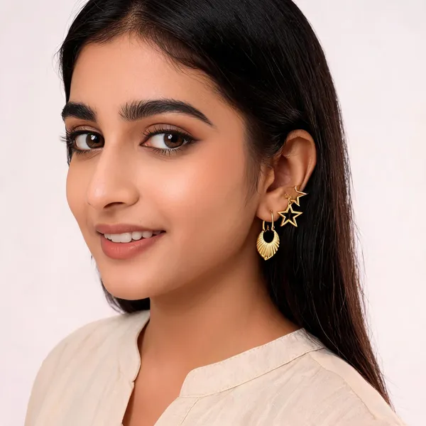 Anti_Tarnish_Gold_Plated_Earrings_Combo_For_Women_Pack_Of_3_Heart_Star_And_Textured_Hoop_Set_Western_Fashion_Jewelry