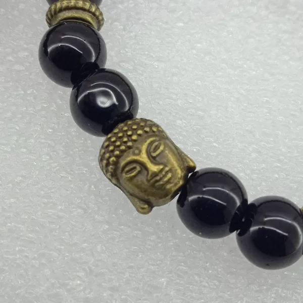 Black_Onyx_Buddha_Head_Bracelet_For_Men_And_Women_Natural_Stone_Antique_Gold_Buddha_Charm_Stretchable_Wrist_Mala_Spiritual_Protection_Healing_Yoga_Meditation_Bracelet_Devotional_Gift