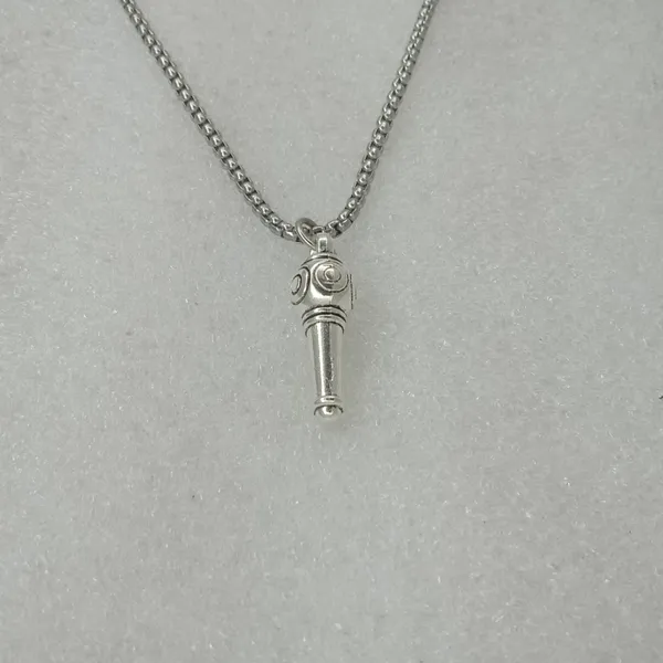 Gada_Pendant_Necklace_For_Men_Pack_Of_2_Combo_Set_Stainless_Steel_Anti_Tarnish_Silver_Finish_Hanuman_Bajrangbali_Vishnu_Divine_Weapon_Locket_Spiritual_Strength_Protection_Jewellery