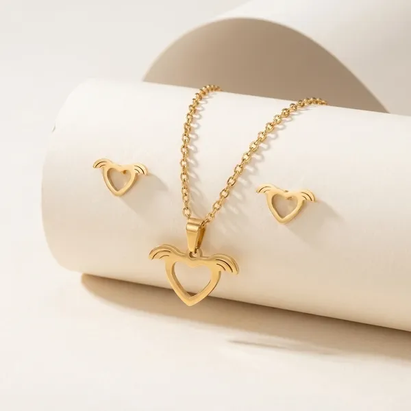 Gold_Stainless_Steel_Angel_Wing_Heart_Pendant_Necklace_Earrings_Set_For_Women