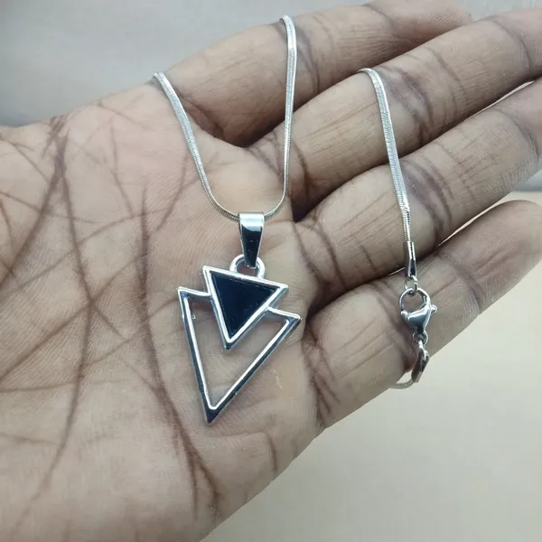 Geometric_Black_Onyx_Dual_Triangle_Pendant_For_Women_/_Girls_Anti_Tarnish_Stainless_Steel_Modern_Style_Necklace