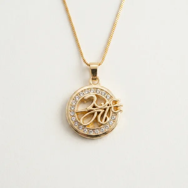 Stainless_Steel_Gold_Plated_Cz_Om_Trishul_Maa_Round_Pendant_For_Men