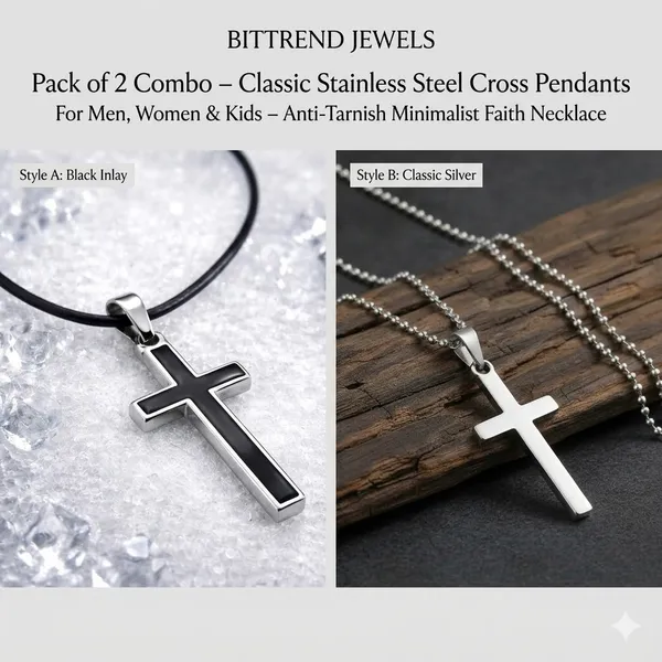 Silver_Black_Stainless_Steel_Plain_Enamel_Cross_Pendant_Necklace_Combo_For_Unisex