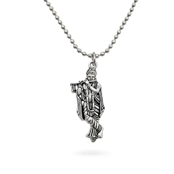 Stainless_Steel_Oxidised_Silver_Radha_Krishna_Bansuri_Pendant_Combo_Unisex