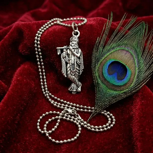 Stainless_Steel_Oxidised_Silver_Radha_Krishna_Bansuri_Pendant_Combo_Unisex
