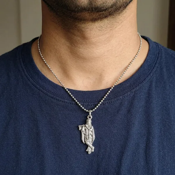 Stainless_Steel_Oxidised_Silver_Radha_Krishna_Bansuri_Pendant_Combo_Unisex