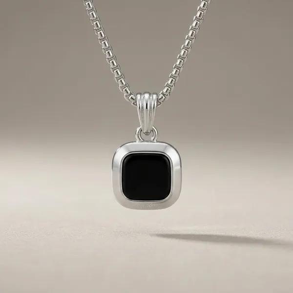 Stainless_Steel_Black_Stone_Square_Pendant_With_Rolo_Chain_For_Men_Anti_Tarnish_Necklace