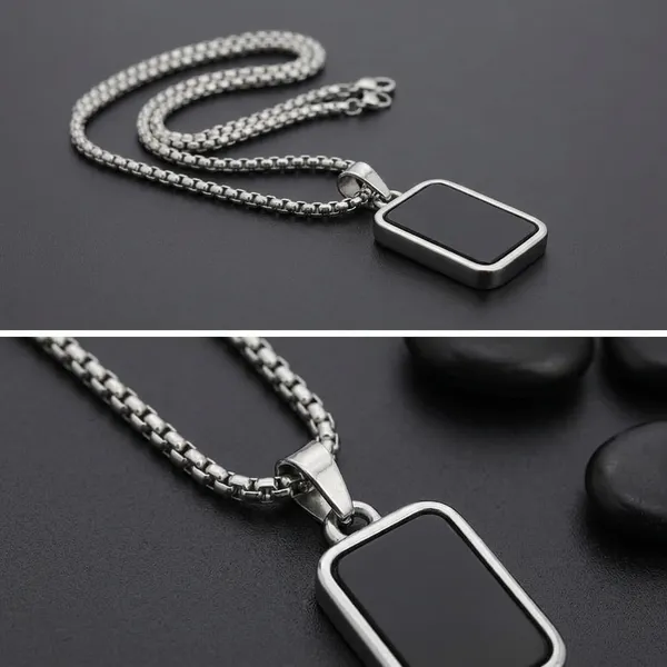 Stainless_Steel_Black_Onyx_Stone_Rectangular_Pendant_With_Rolo_Chain_For_Men_Anti_Tarnish_Necklace