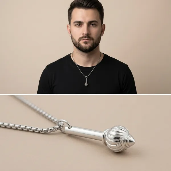 Stainless_Steel_Polished_Silver_Hanuman_Gada_Rolo_Chain_Pendant_For_Men