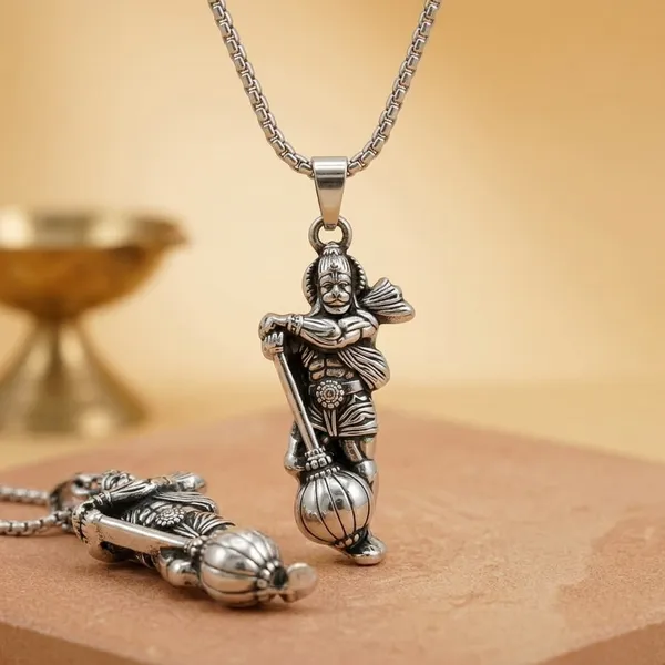 Stainless_Steel_Oxidised_Silver_Hanuman_Standing_Full_Body_Pendant_For_Men