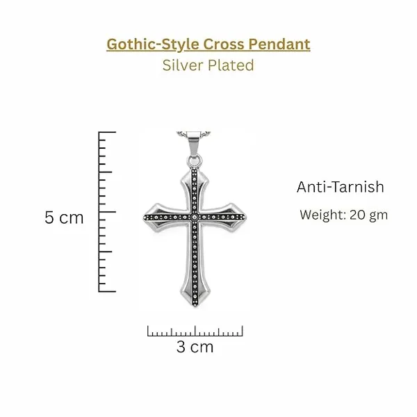 Gold_Silver_Stainless_Steel_Gothic_Black_Crystal_Cross_Pendant_Combo_For_Unisex