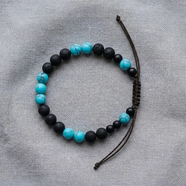Blue_Turquoise_Lava_Stone_Adjustable_Beaded_Bracelet_For_Unisex