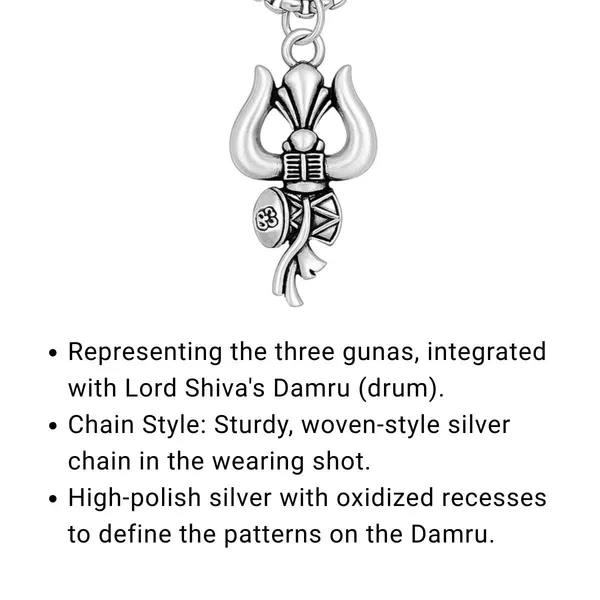 Silver_Stainless_Steel_Trishul_Om_Damaru_Matching_Pendant_Set_For_Unisex