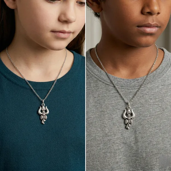 Silver_Stainless_Steel_Trishul_Om_Damaru_Matching_Pendant_Set_For_Unisex