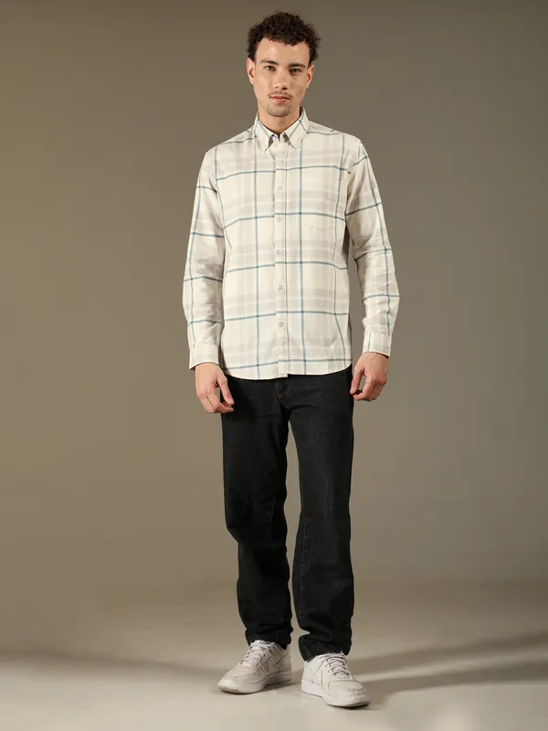Cloud_Grid_Cotton_Shirt_For_Men