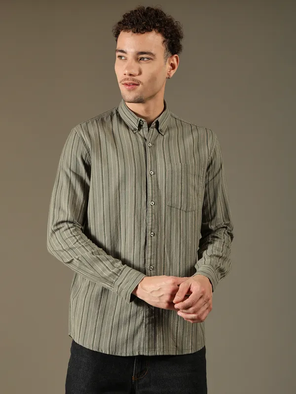Olive_Line_Shirt_For_Men