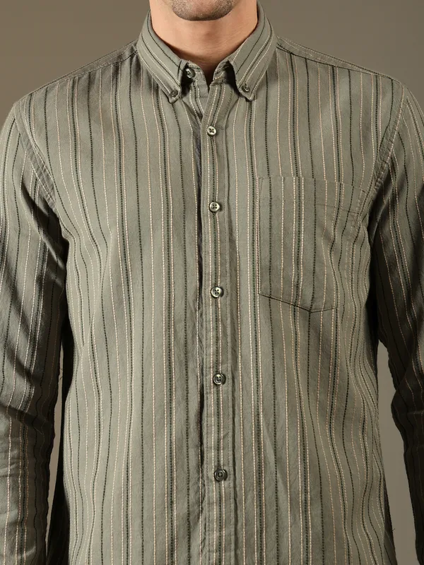 Olive_Line_Shirt_For_Men