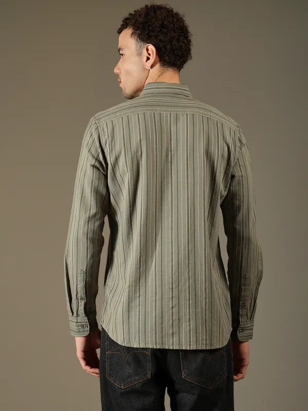 Olive_Line_Shirt_For_Men
