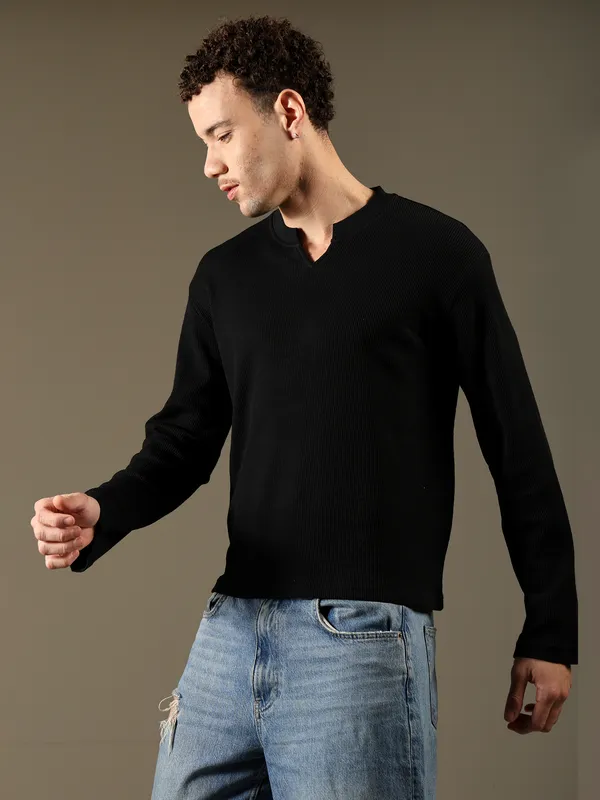 Black_Cotton_Fleece_Sweatshirt_For_Men