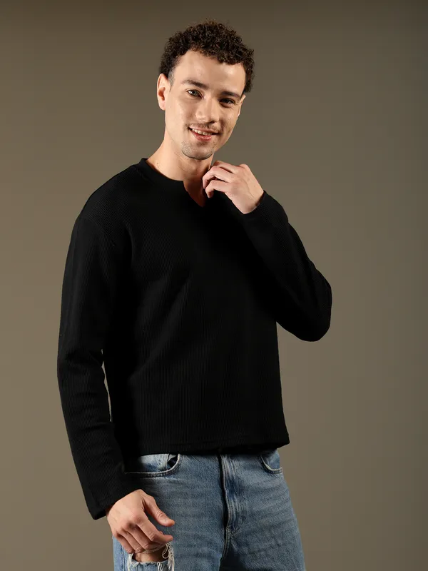 Black_Cotton_Fleece_Sweatshirt_For_Men
