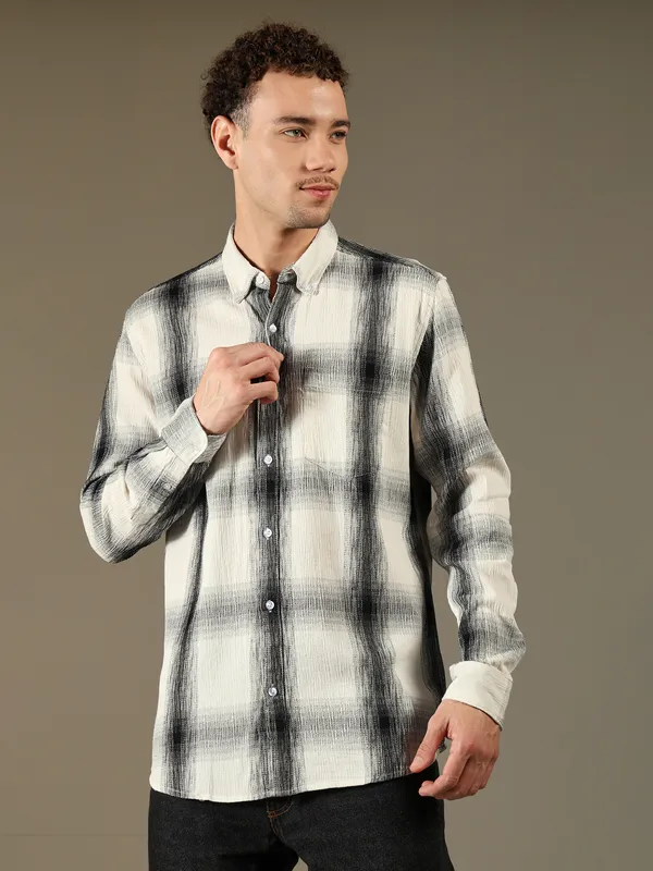 Noir_check_Cotton_Shirt_For_Men