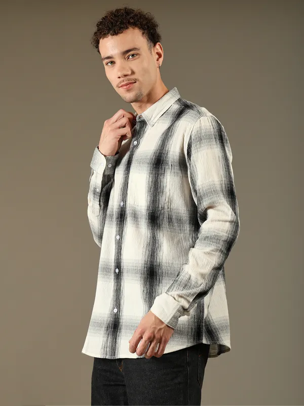 Noir_check_Cotton_Shirt_For_Men