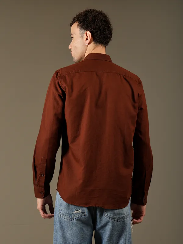Rust_Brown_Cotton_100%_Pure_Linen_Shirt_for_Men__Lightweight_&_Breathable_Shirt_For_Men