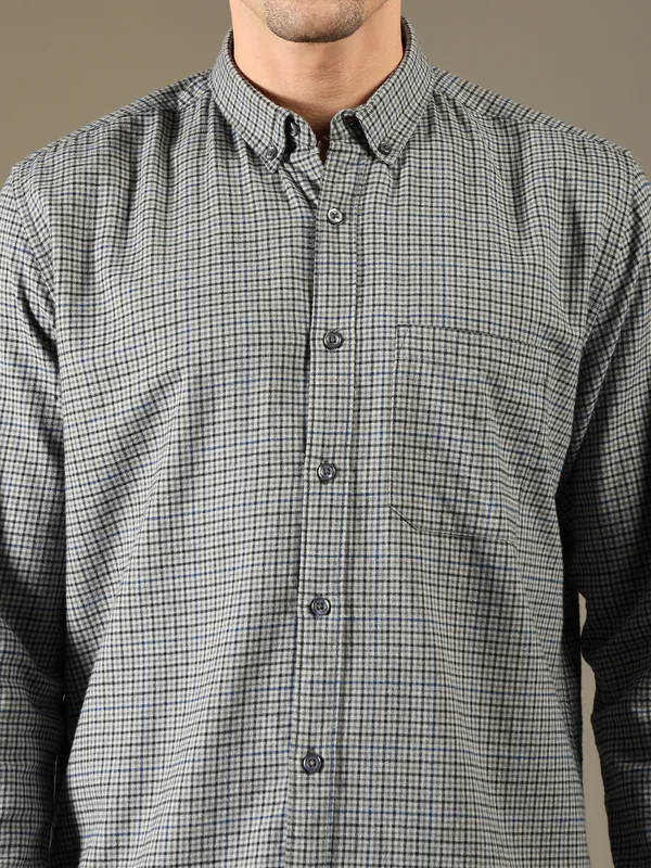 Grey_Micro_Check_Cotton_Shirt_For_Men