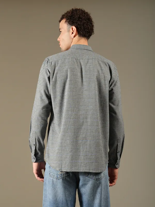 Grey_Micro_Check_Cotton_Shirt_For_Men
