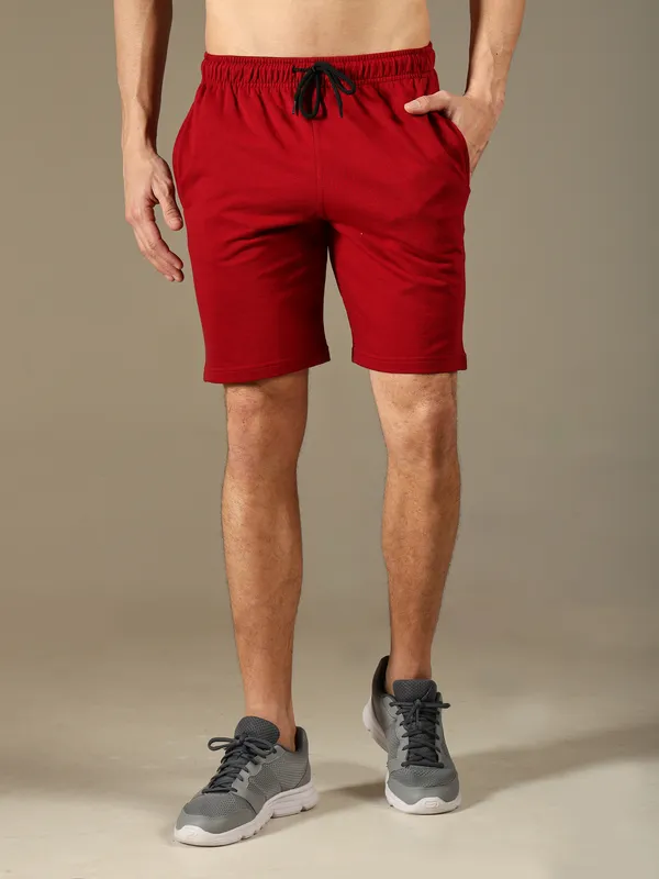 Maroon_Cotton_Shorts_For_Men