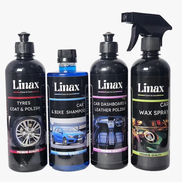 Linax_Car_Care_Cleaning_Kit_Set_Of_4_Tyre_Polish,_Shampoo,_Dashboard_Polish_And_Wax_Spray