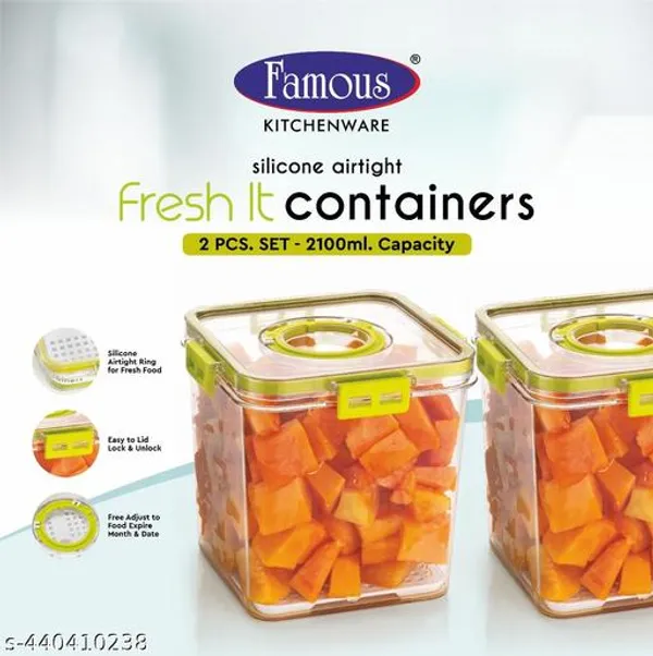 Green_Unbreakable_Airtight_Square_Plastic_Containers_Set