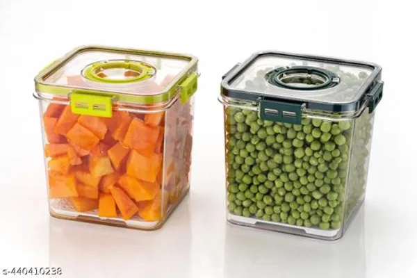 Green_Unbreakable_Airtight_Square_Plastic_Containers_Set