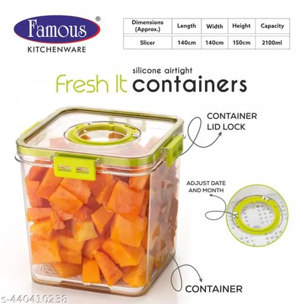 Green_Unbreakable_Airtight_Square_Plastic_Containers_Set