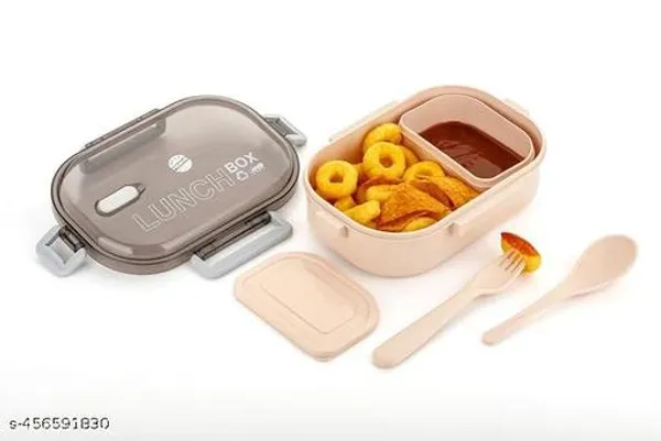 Peach_2_Compartment_Lunch_Box_With_Spoon_|_Airtight_And_Leak_Proof