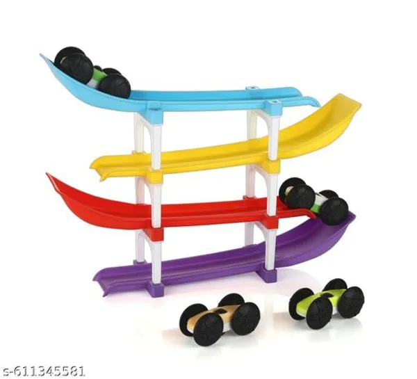 Multicolour_Racer_Ramp_Car_Toy_4_Ramps_And_4_Cars