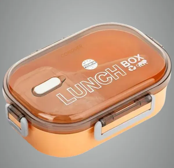 Peach_2_Compartment_Lunch_Box_With_Spoon_|_Airtight_And_Leak_Proof