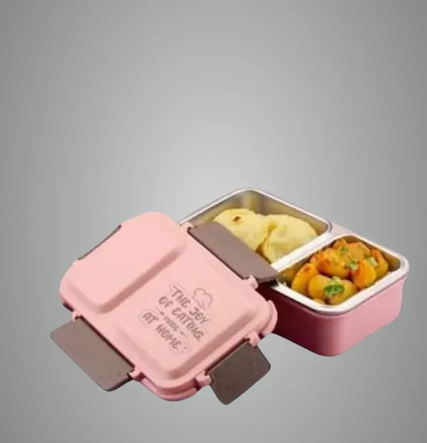 Pink_2_Compartment_Stainless_Steel_Lunch_Box_|_Leak_Proof__BPA_Free_For_School_And_Office