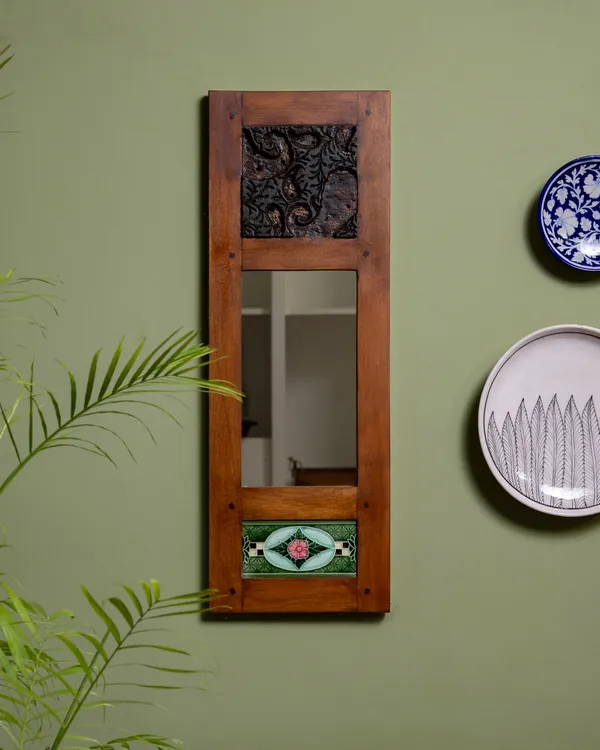 Balsam_Aaina_with_Wood,_Carved_block_&_Tile__-_Mirror_for_Home_Decor