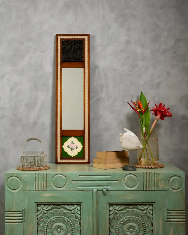 Pancy_Aaina_-_Mirror_with_Wicker,_Tile_&_Blocks_For_Home_Decor