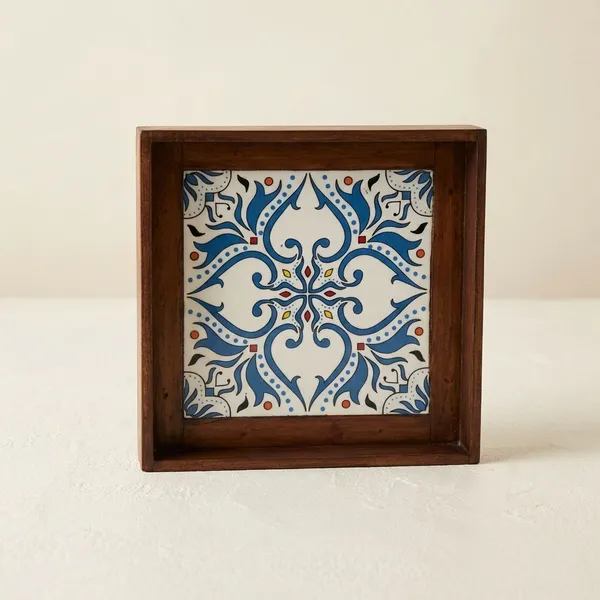 Blue_&_Brown_Wood_Square_Trays_For_Home_Decor