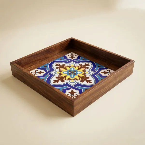 Oakleaf_Single_Square_Tray_-_Tile_&_Wood_Square_Trays_For_Home_Decor