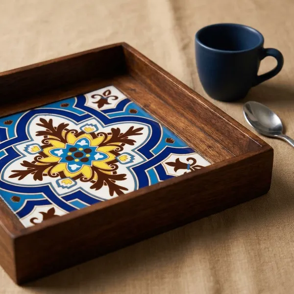 Oakleaf_Single_Square_Tray_-_Tile_&_Wood_Square_Trays_For_Home_Decor