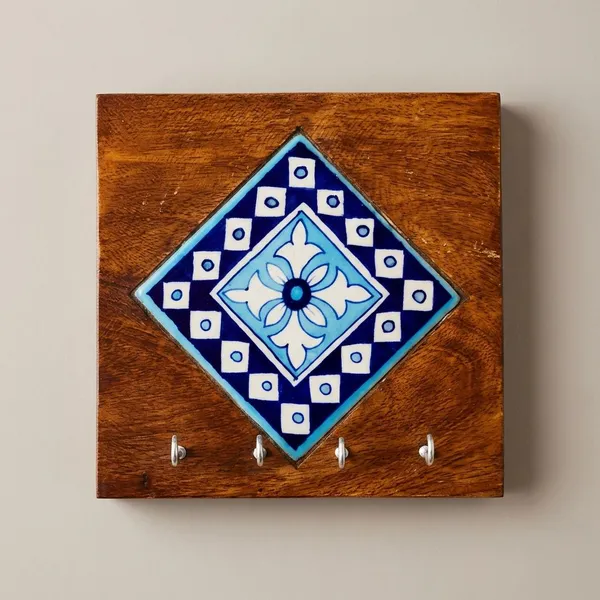 Chrysanthamum_Keyholder_-_Tile_&_Wood_Key_Holders_For_Home_Decor