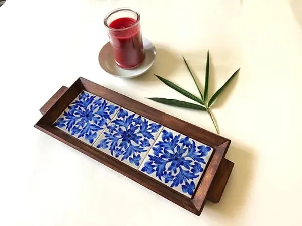 Magnolia_Long_Tray_(Blue_Tile_Long_Wooden_Trays_For_Home_Decor)