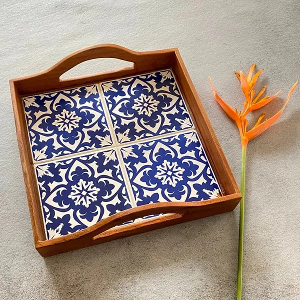 Cloverleaf_Square_Tray_-Tile_&_Wood_Tray_For_Home_Decor