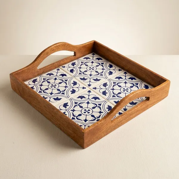 Dandelion_Square_Tray_-_Tile_and_Wood_Square_Tray